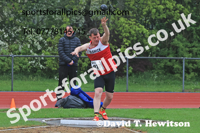 Shot Putt, 2026 North Eastern Track and Field Champs, Shildon, County Durham. Photo: David T. Hewitson/Sports for All Pics